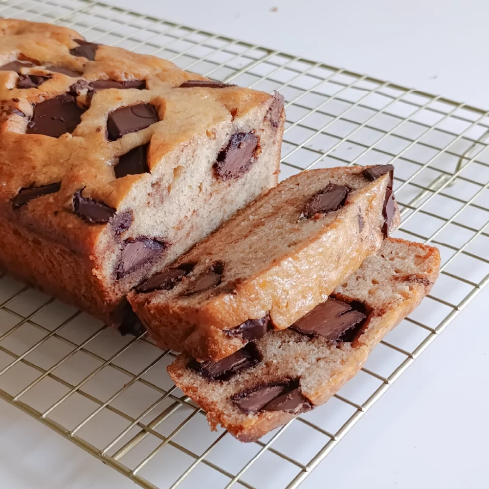 Cake de plátano con chocolate