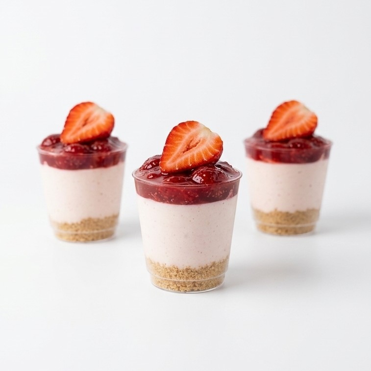 Mini cheesecakes de fresa