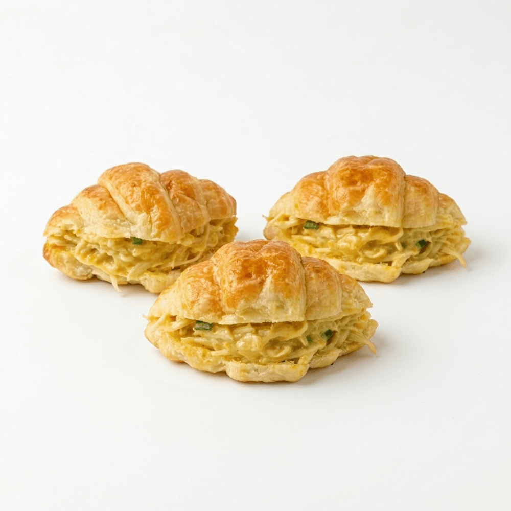 Mini croissant mustard honey chicken