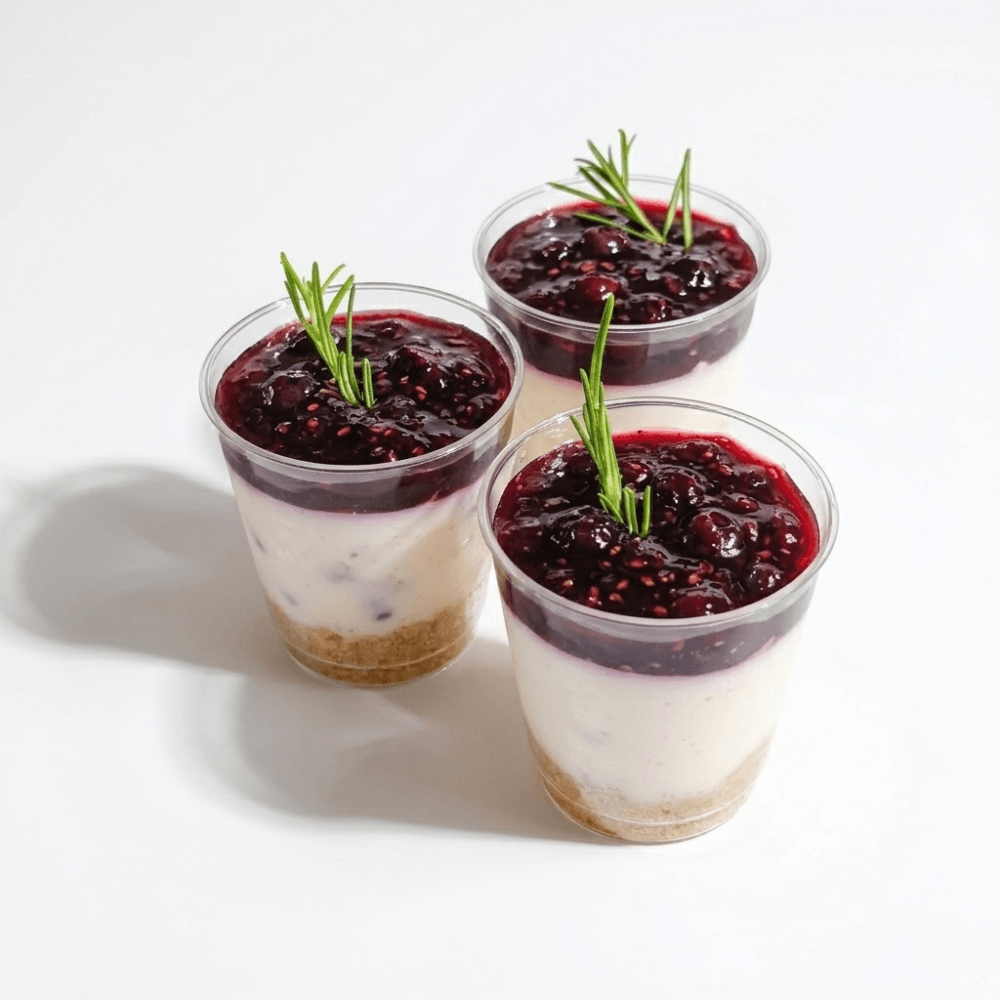 Mini cheesecakes de arándanos